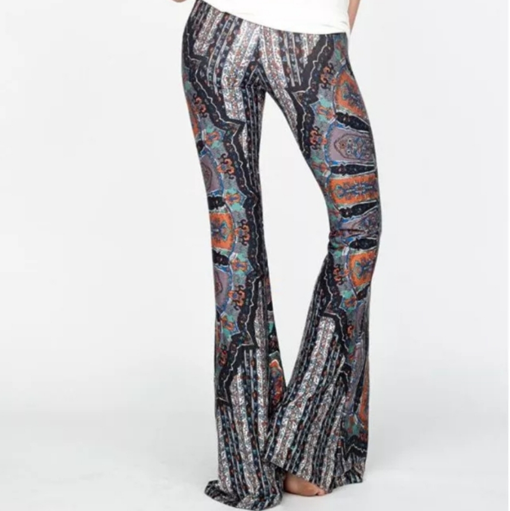 Boho High Waist Stretchy Bell Bottom LeggingsRetro - Picture 2 of 2